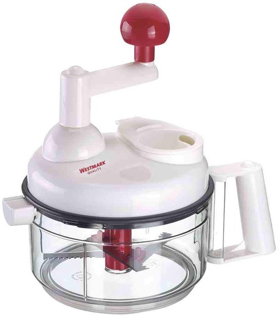 Handmatige 9-in-1-keukenmachine, incl. 11 accessoires, roestvrij staal/kunststof,, wit/doorzichtig/rood, 97142260