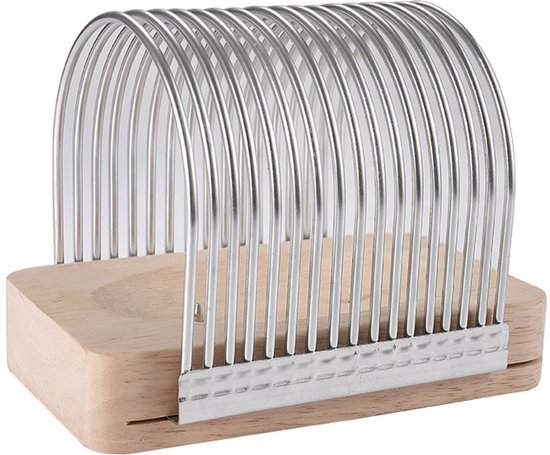 Handmatige broodsnijder en toastsnijder - Robuuste roestvrijstalen snijgeleider met afneembaar hulpstuk, voor brood, toast en aardappelen