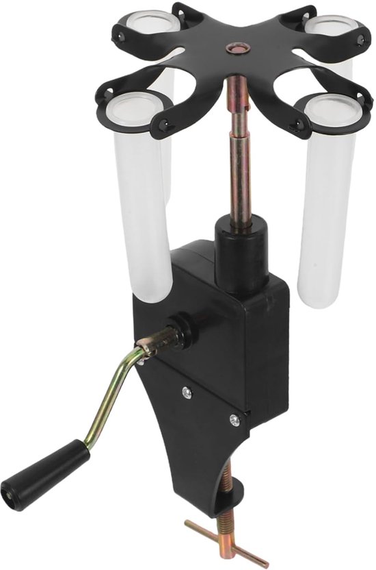 Handmatige Centrifuge - Proefbuisrek - Laboratorium Scheiding - Handzwengel Bediening - 30 x 15 x 15 cm - Zwart