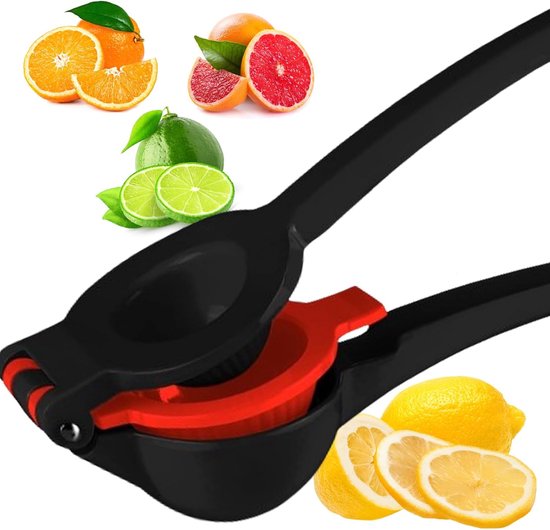 Handmatige Citroenpers - Citruspers - Limoenpers - Lemon squeezer -Juicer - Limoenknijper - RVS - Citruspersen - Handmatige fruitpers - Metaal -Zwart van Merkloos