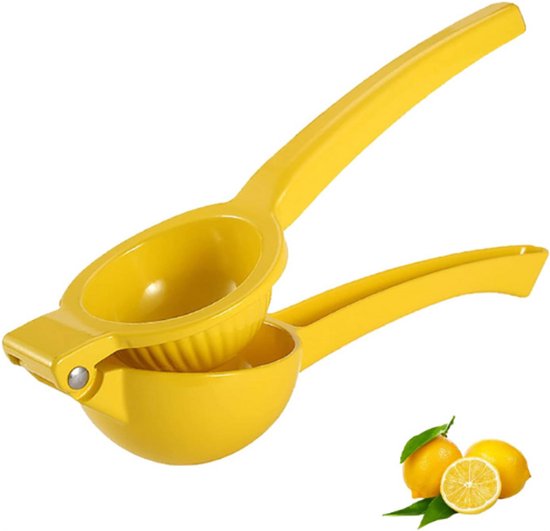 Handmatige Citroenpers - Duurzame Handpers - Sappers Voor Limoen - Citrusvrucht Pers - Snelle En Effectieve Sap - Super Gemakkelijk Te Reinigen - 22 Cm - Geel