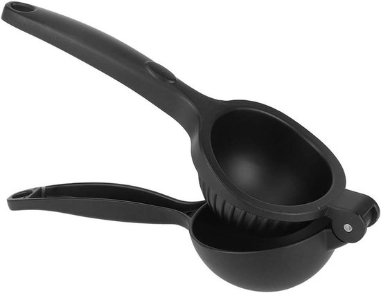 Handmatige Citroenpers - Fruitpers Keuken - Verse Sap Maken - Zware Zinklegering - 24 cm Lengte - Zwart