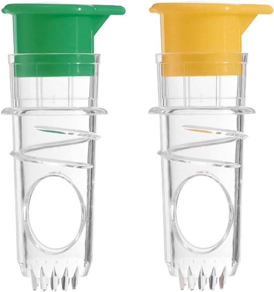 Handmatige citroenpers set van 2 stuks, ideaal voor keuken, reizen en kamperen, compact en lichtgewicht.