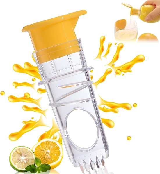 Handmatige Citrus Juicer met Uitloop, Compact en Draagbaar, Geschikt voor Citroenen, Sinaasappels en Andere Citrusvruchten, Eenvoudig in Gebruik en Efficiënt voor Verse Sapextractie