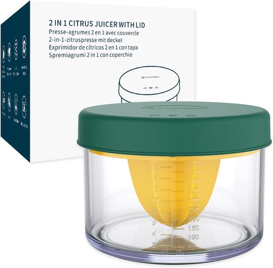 Handmatige citruspers 2-in-1 met deksel en maatbeker 16 oz van Merkloos