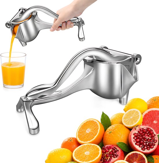 Handmatige Citruspers - Aluminium Citruspers - Citroenpers - Sinaasappelpers - Handpers voor Citrusvruchten - Granaatappel- en Gemberpers - Extra Zwaar 800 g