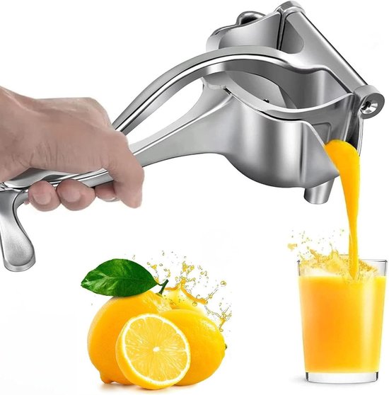 Handmatige Citruspers - Fruitpers - Verse Sapjes Maken - Robuuste Aluminium Constructie - 0.8 Liter - Aluminium