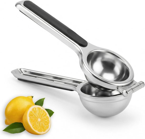 Handmatige Citruspers - Limoenpers Staal - Sap Maken - Ergonomisch Handvat - 7.5 cm - Zilver