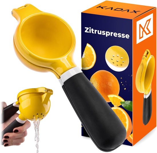Handmatige Citruspers - Sap Maker - Verse Sappen Maken - Efficiënte Sapopbrengst - 21 x 74 cm - Geel Zwart