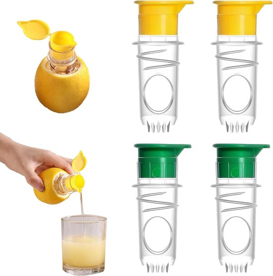 Handmatige Citruspers Set van 4 Stuks, Draagbare Plastic Pers voor Citroenen en Sinaasappels, Ideaal voor Cocktails en Sappen