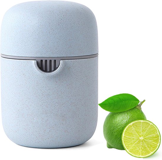 Handmatige Citruspers Twee Gebruikswijzen Voor Citroen Limoen En Sinaasappel Draagbare Kleine Pers Cup Met Opvangbak Blauw van Merkloos