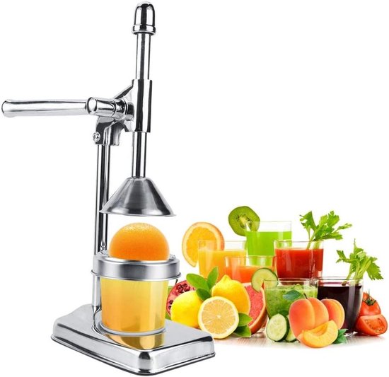 Handmatige Citruspers van Roestvrij Staal - Professionele Handpers voor Sinaasappelsap - Duurzame Fruit Juicer met Ergonomisch Ontwerp van Merkloos