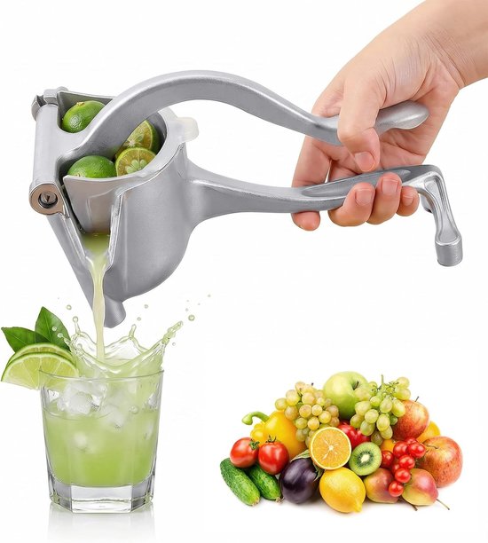 Handmatige Citruspers van RVS, Draagbare Sapcentrifuge voor Citroenen en Sinaasappels, Efficiënte Sapextractor voor Alle Fruitsoorten