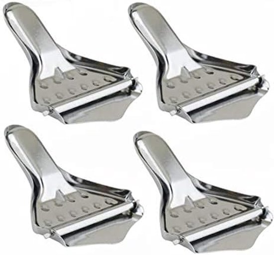 Handmatige Citruspers - Vruchtenpers Set - Sap Maken - Roestvrij Staal - 4 Stuks - Zilverkleurig