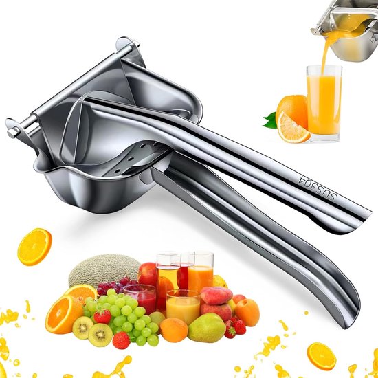 Handmatige Citruspers - Vruchtensap Maker - Verse Sappen - Roestvrij Staal - 22 x 11 cm - Zilverkleurig
