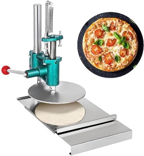 Handmatige deegpers - Pizzaroller banket - Deeg vormen - Stabiele roestvrijstalen constructie - 14 cm - Zilverkleurig