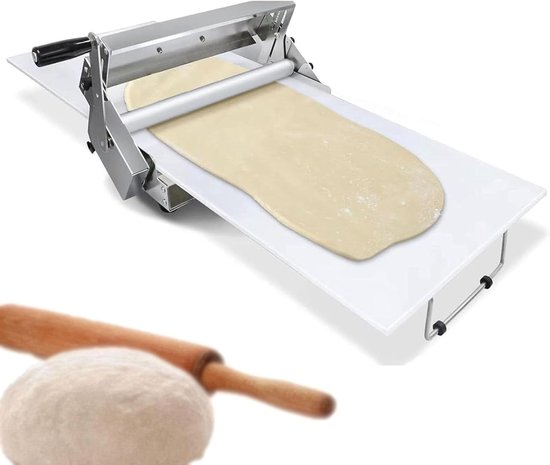 Handmatige Deegrolmachine - Deegroller Gebak - Bakken Thuis - Opvouwbaar Ontwerp - 11 Diktes - Zilver