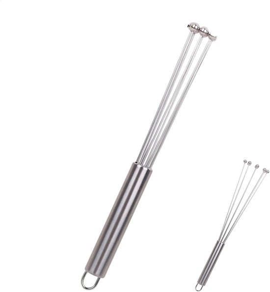 Handmatige eierklopper - Keukenmixer - Bakken en mengen - Roestvrij staal - 194 cm - Zilver