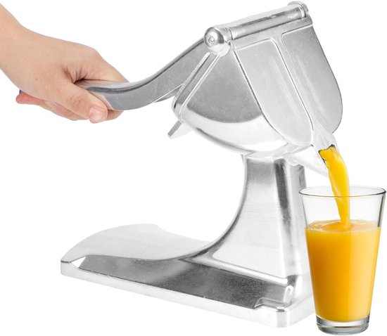 Handmatige Fruitpers - Citruspers Keuken - Verse Sappen Maken - Antislip Voetjes - 26 x 11 x 26 cm - Zilver