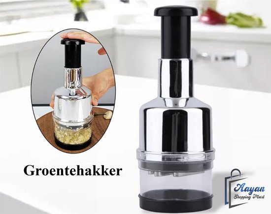 Handmatige groentehakker – Eenvoudig en snel voedsel hakken – Multifunctionele en moeiteloze voedsel hakmolen met 6 messen – Multihakker – blender – mixer – hakmolen – hakmolen – uiensnijder – chopper - 63201