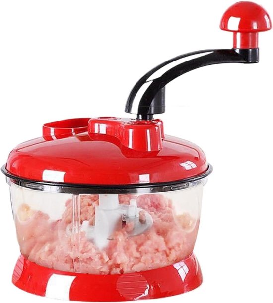 Handmatige Groentehakker - Keukenmachine Hakker - Maaltijden Voorbereiden - Grote Capaciteit 2 Liter - 20x20x20 cm - Wit