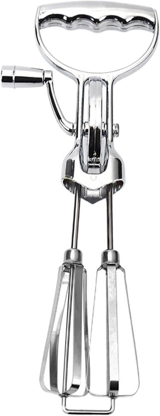 Handmatige Handmixer - Eierklopper Garde - Beslag Mixen - Dubbele Roterende Klopper - 31 cm - Zilver