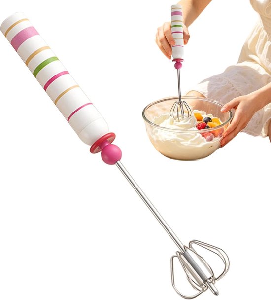 Handmatige Handmixer - Keuken Hulpmiddel - Beslag Mixen - Semi-automatische Werking - 31 cm Lengte - Zilver