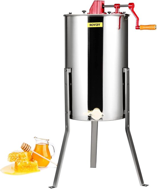 Handmatige Honing Slinger - Honing Extractor Honing Pomp - Honing Oogsten - 3 RVS Frames - 48 x 23 cm