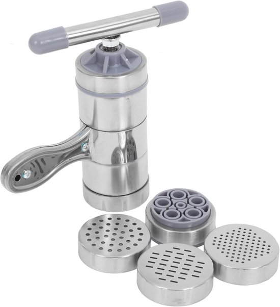 Handmatige Honingpers - Pastamaker - Honing Extraheren - Stevig Roestvrij Staal - 18 cm - Zilver