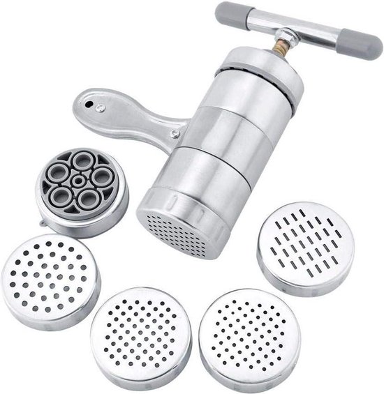 Handmatige huishoudelijke pastamachine van roestvrij staal - 5 vormen - voor thuisgebruik . van Tristar