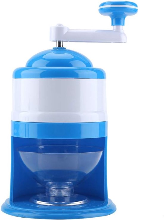 Handmatige Ijsbreker - Schaafijsmachine Sneeuwkegelmaker - Thuisgebruik Buitenfeestjes - Zuigvoeten Stabiele Grip - 27.5cm Hoog 15.5cm Diameter - Blauw Wit