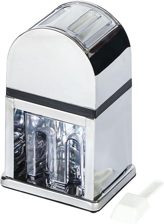 Handmatige IJscrusher - IJsmachine Keuken - Cocktails Maken - Robuuste Legering - Hoogte 26cm - Metallic Transparant