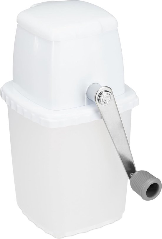 Handmatige IJscrusher met Hendel - Kunststof & RVS Baraccessoire voor Crushed Ice - Wit/Grijs - Perfect voor Cocktails van InnovaGoods