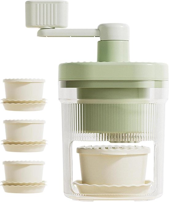 Handmatige IJsmachine - Dessert Maker - Verkoelende Desserts Maken - Draagbaar Handmatig Ontwerp - 12x23 cm - Wit
