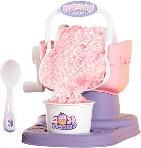 Handmatige IJsmachine - Dessertmaker Yoghurtmachine - Zelf IJs Maken - Kindveilig ABS Materiaal - 175x221x192cm - Roze van Merkloos