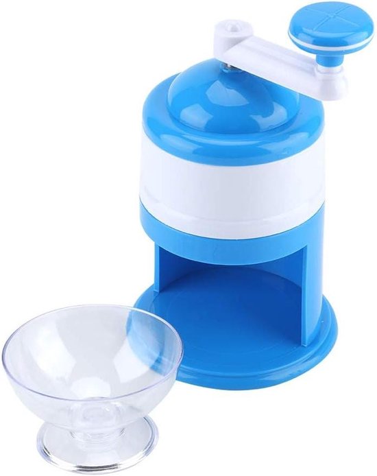 Handmatige IJsmachine - Ijs Shaker - Sneeuw Kegels Maken - Geen Elektriciteit Nodig - 30 cm Hoog - Blauw Wit