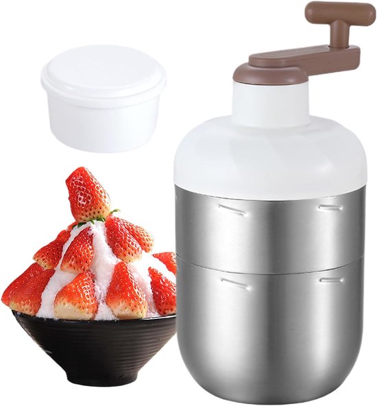 Handmatige IJsmachine - Sneeuwhoorn Ontwerper - Thuis Cocktails Maken - Draagbaar Roestvrij Staal - 26 x 13 x 13 cm van Merkloos