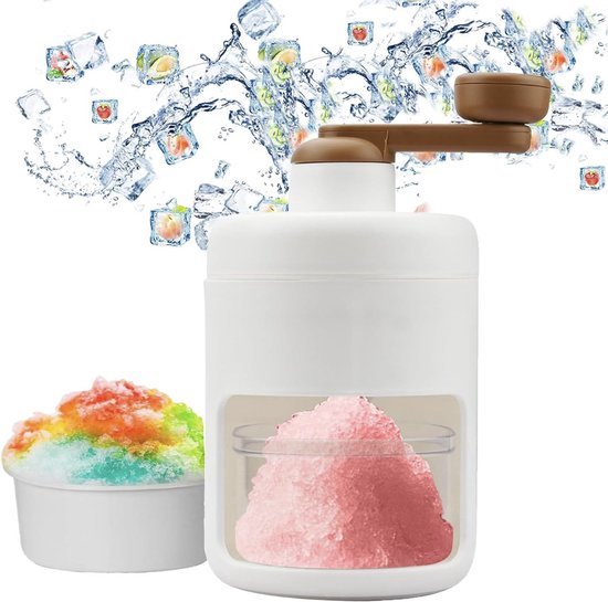 Handmatige ijsmachine voor thuisgebruik - IJsscheerapparaat met ijsblokjesbakjes (wit) van Davai