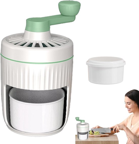 Handmatige IJsmaker - IJscrusher Machine - Desserts Maken - Compact Draagbaar - 13.6 cm Diameter - Groen