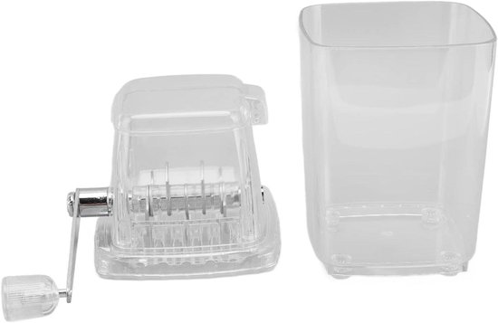 Handmatige IJsmolen - Ijs Shaker - Drankjes Maken - Roestvrijstalen Messen - 25x16x12 cm - Transparant