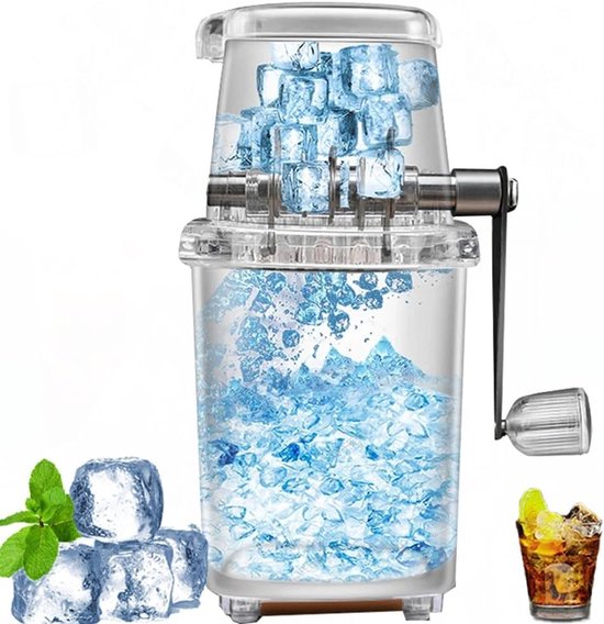 Handmatige ijsrasp - Roterend, 1,25L, voor cocktails, slush puppy, ijsthee en koffie van Merkloos