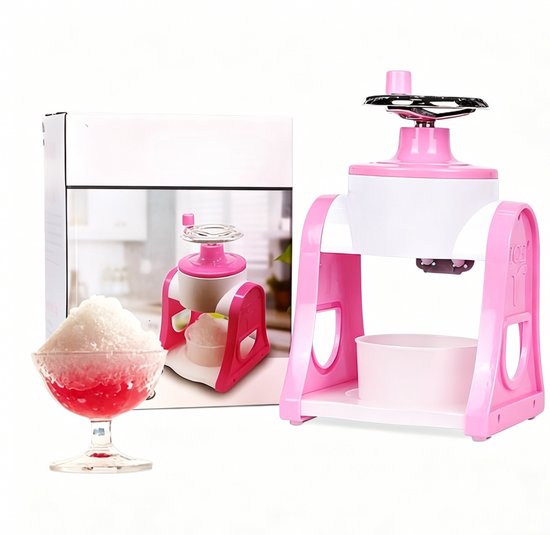 Handmatige ijsschaafmachine - Ice Crusher - Handmatige roterende slush - BPA-vrij - Handmatige ijsmachine voor thuisgebruik - ijscrusher - Zomer - geschikt voor het maken van geschoren ijs en ijsdranken - roze van Merkloos