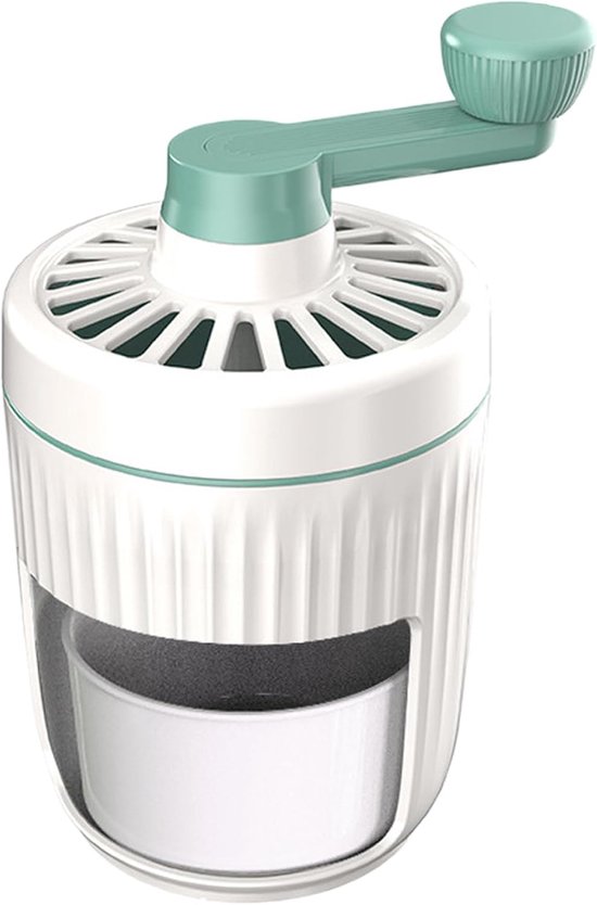 Handmatige ijsscheermachine, BPA-vrije ijsbreker met handslinger en opvanglade, draagbare sneeuwkegelmaker voor geschoren ijs (groen)