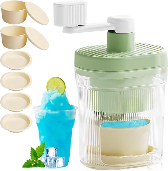 Handmatige ijsvermaler - Met vriesbak en plaat, draagbaar, voor feesten en bars van Merkloos