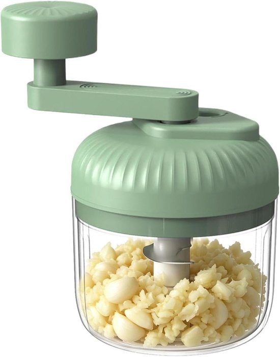 Handmatige Keukenmachine - Keukenhakker Zwengel - Snel Ingrediënten Snijden - 3 Snelheidsniveaus - 15 x 10 x 15 cm - Groen