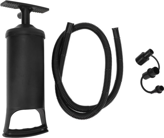 Handmatige luchtpomp met 3 sproeiers, PVC -handpomp, niet -slip pedaal draagbare pomp, snelle inflatie -accessoires voor opblaasbaar matraspoolspeelgoed