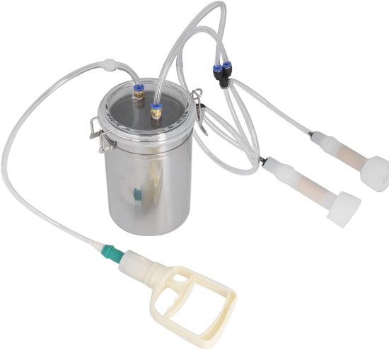 Handmatige melkmachine, 2000 ml capaciteit, efficiënte melkextractor voor koeien, draagbare melkset voor boerderijgebruik. van Vevor
