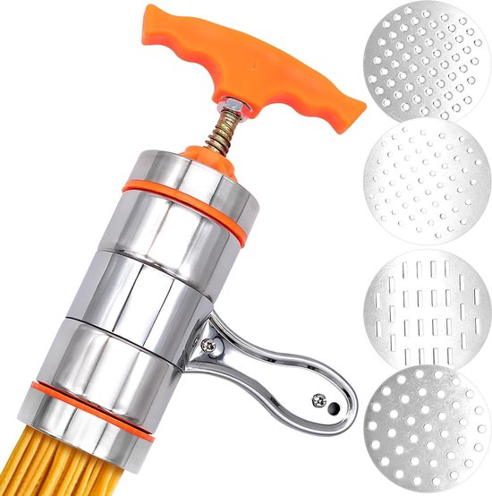 Handmatige noedelmaker - draagbare pastamachine met 4 vormen voor huishoudens en restaurants . van DEZIN.