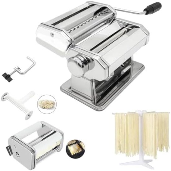 Handmatige Pasta Machine Set met 6 Delen en Droogrek