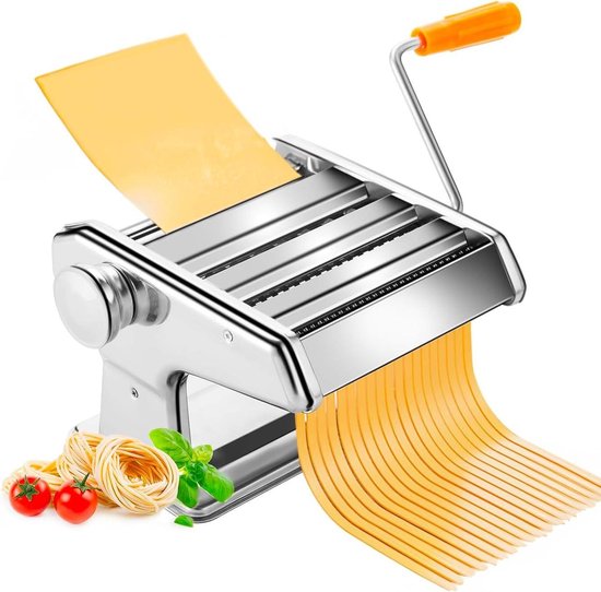 Handmatige pastamachine - 9 instellingen - spaghetti fettuccine lasagne - roller duurzaam nikkelstaal pasta roller van Rommelsbacher